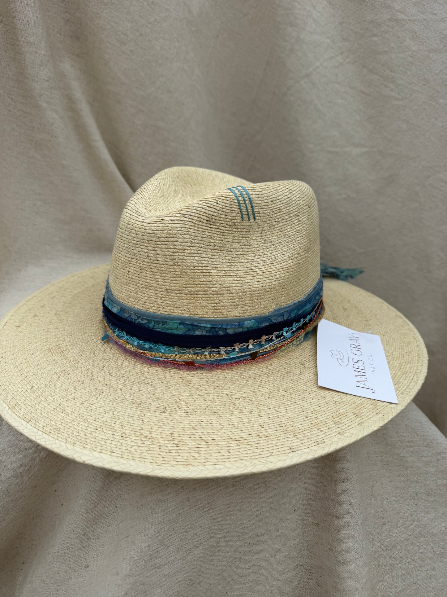 Ivory signature with Blue Fish Embroidery