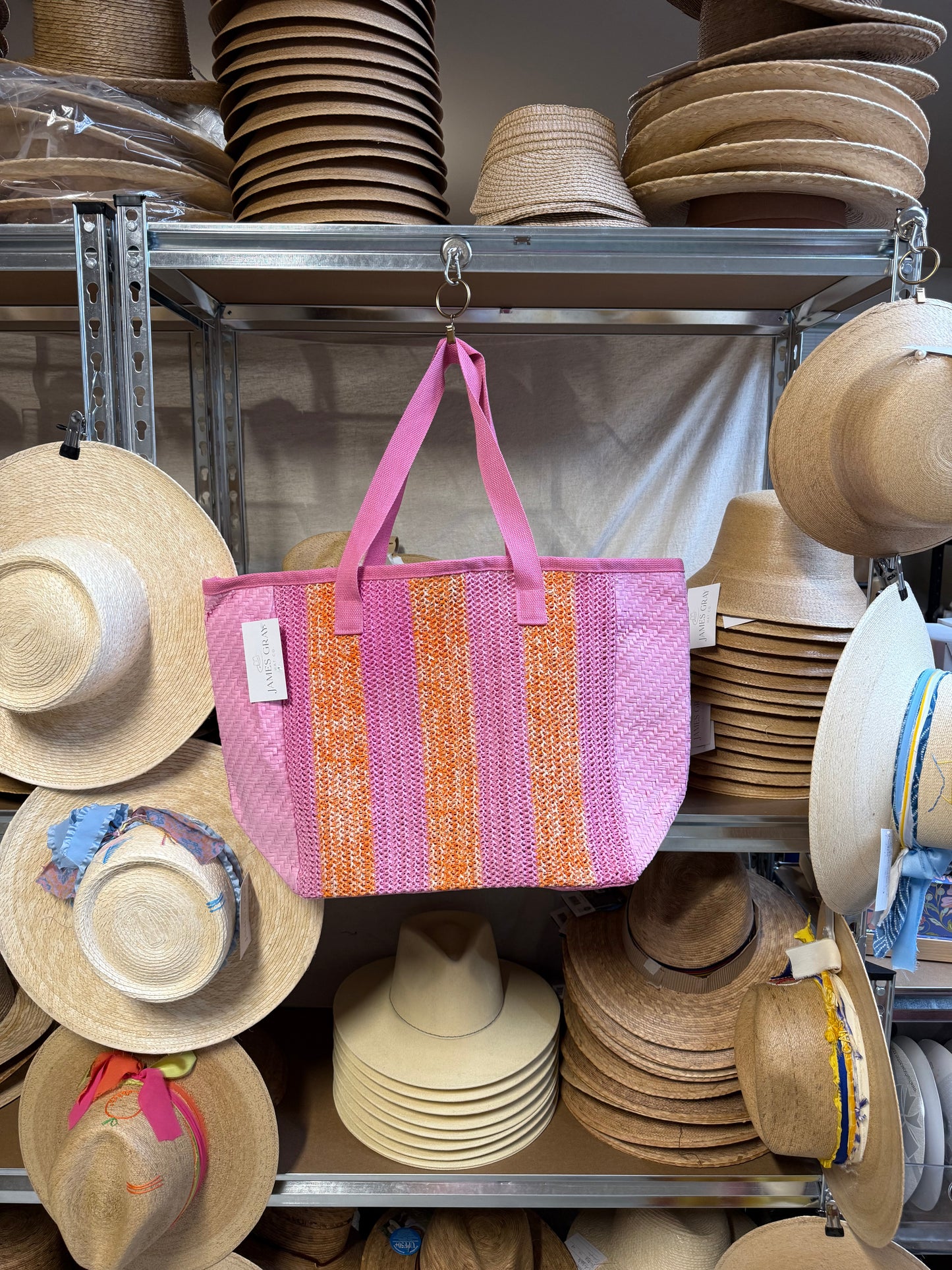 Pink Nautical Stripe Tote