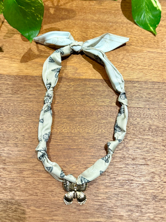 Butterfly Scarf with Gold Butterfly Charm