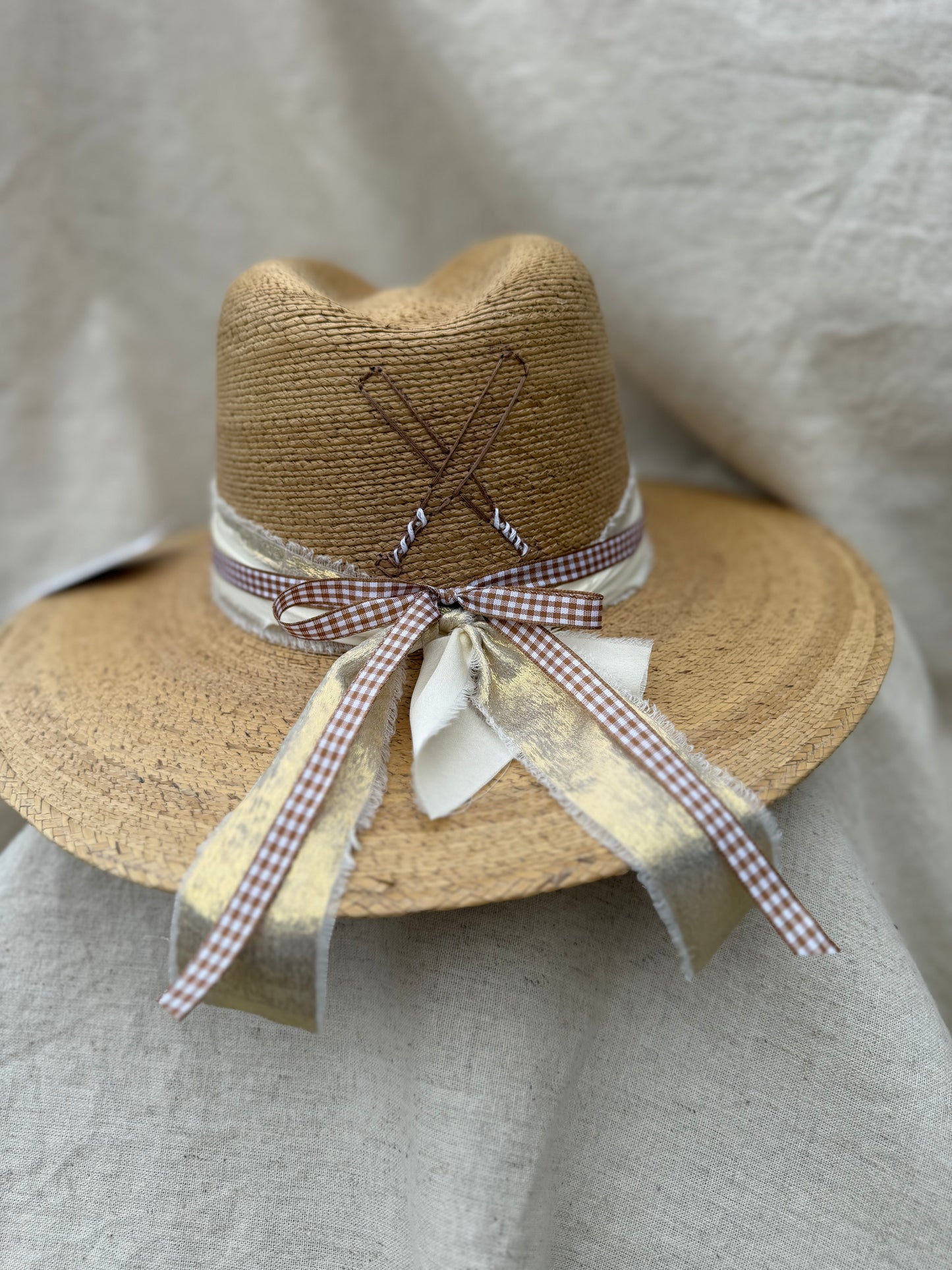 Tan Signature with Neutral Baseball Bat Embroidered Hat