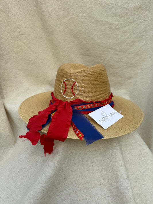 Tan Signature Red, White + Blue Baseball Embroidered Hat
