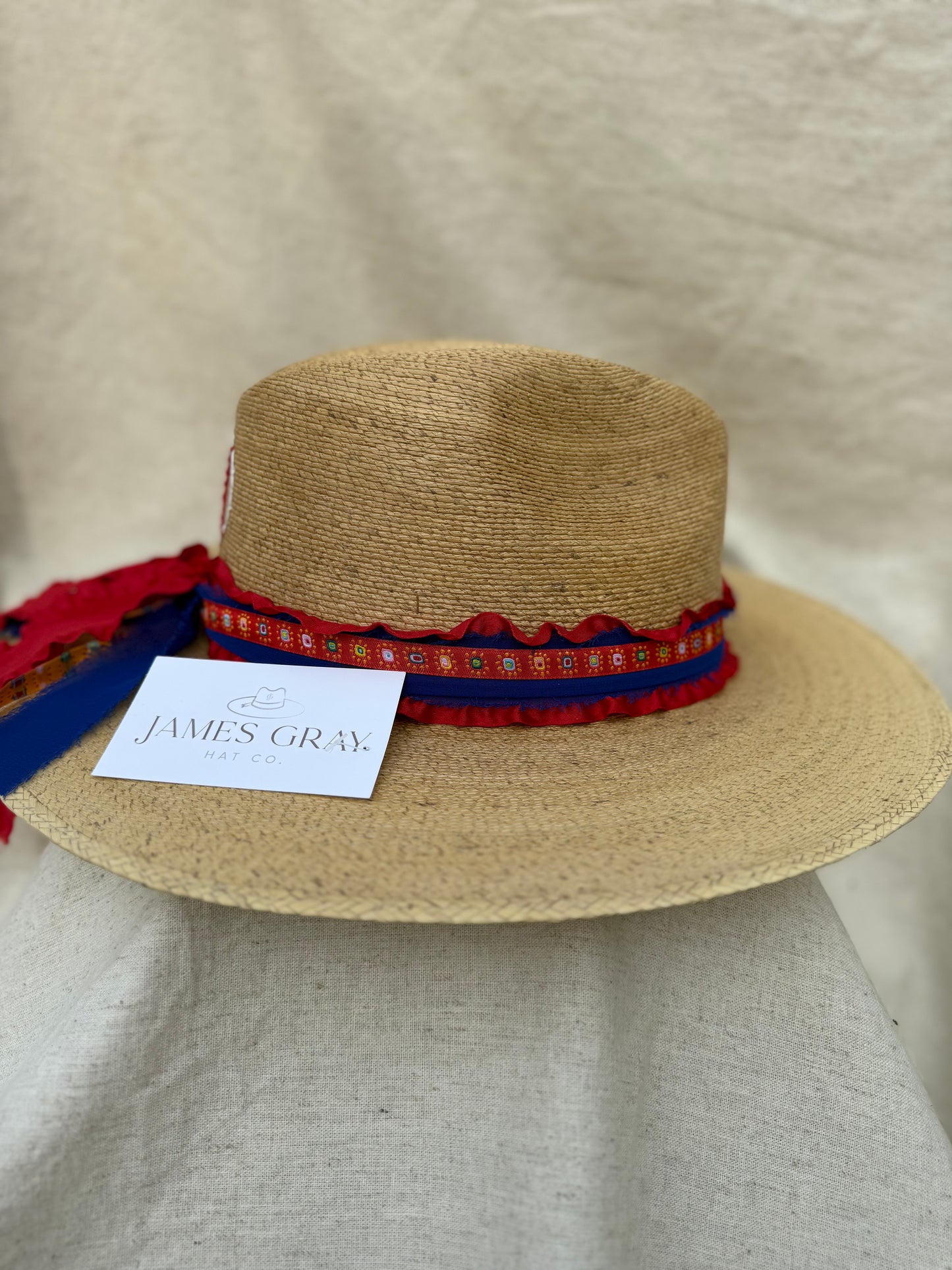 Tan Signature Red, White + Blue Baseball Embroidered Hat