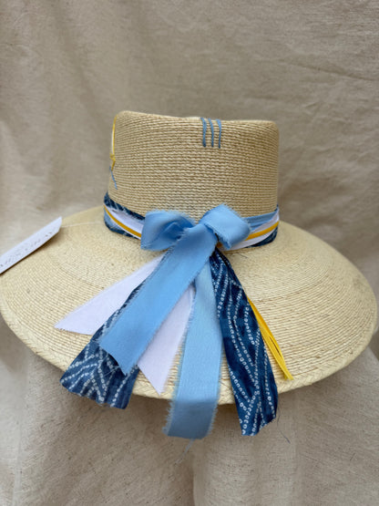 Ivory Downward Crown Sailboat Embroidered Hat