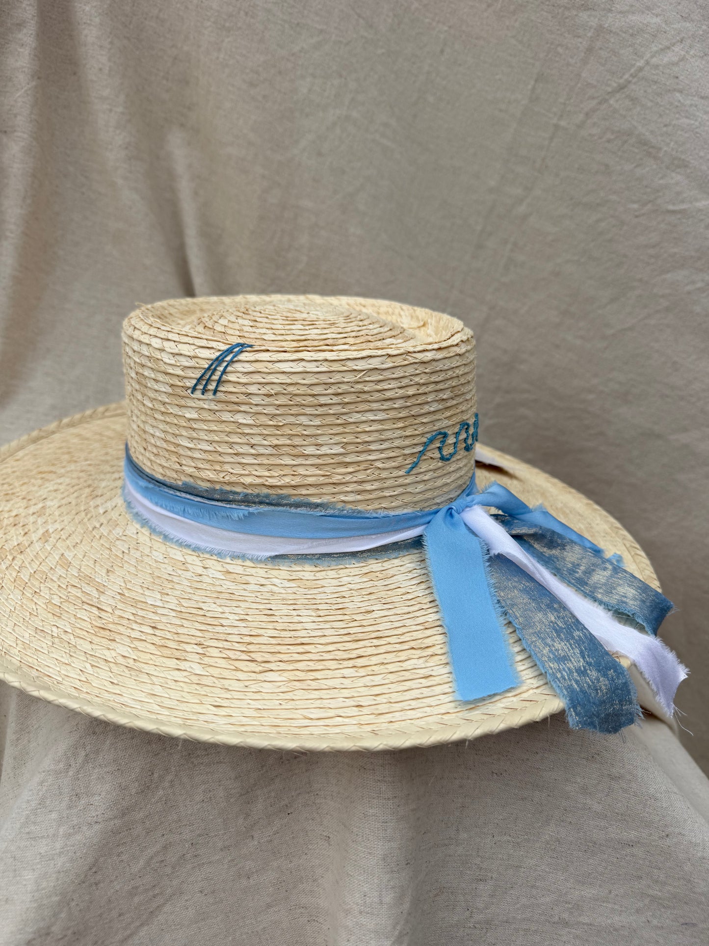 Ivory Sissy Gambler with Blue Wave Design