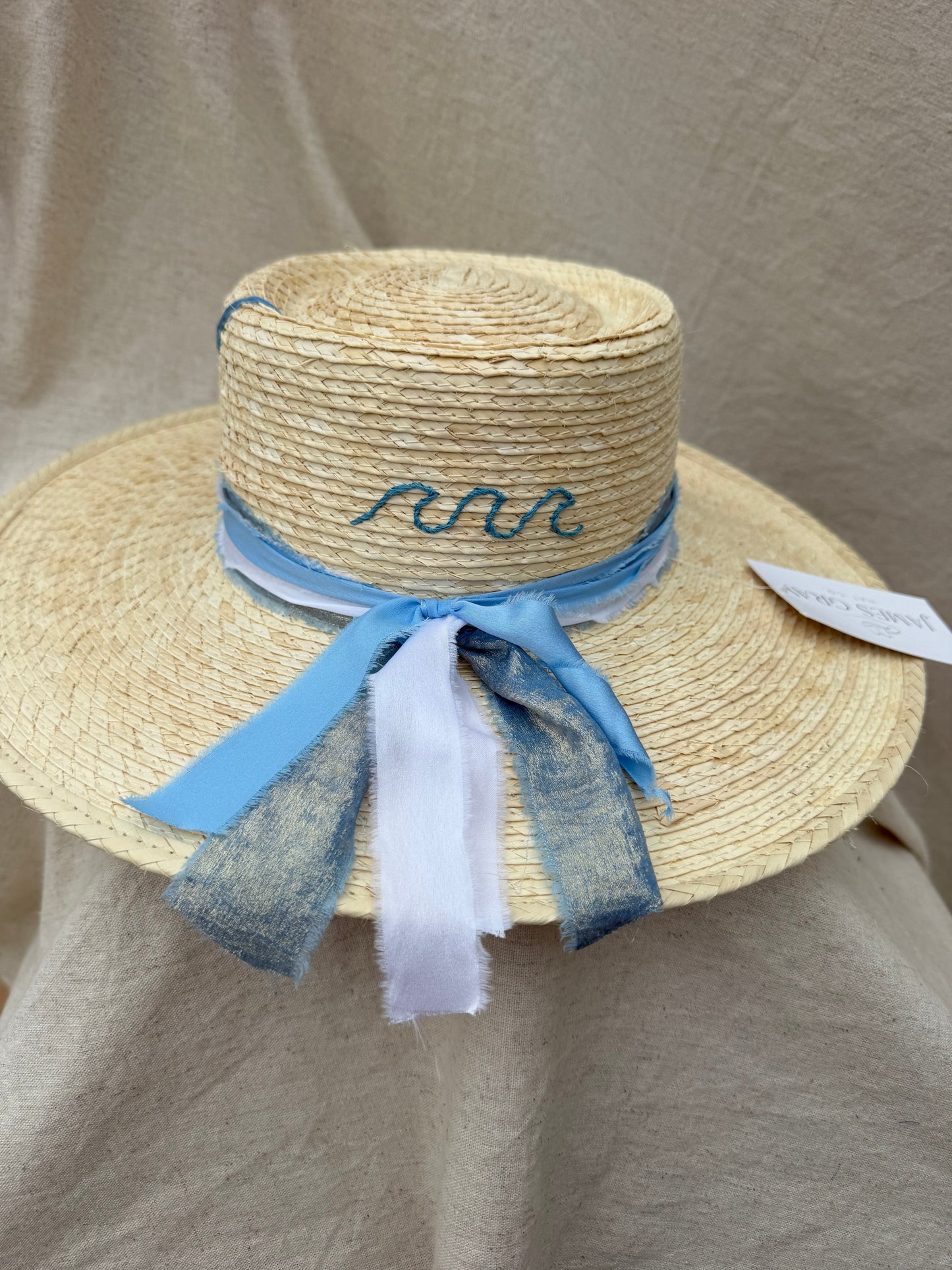 Ivory Sissy Gambler with Blue Wave Design