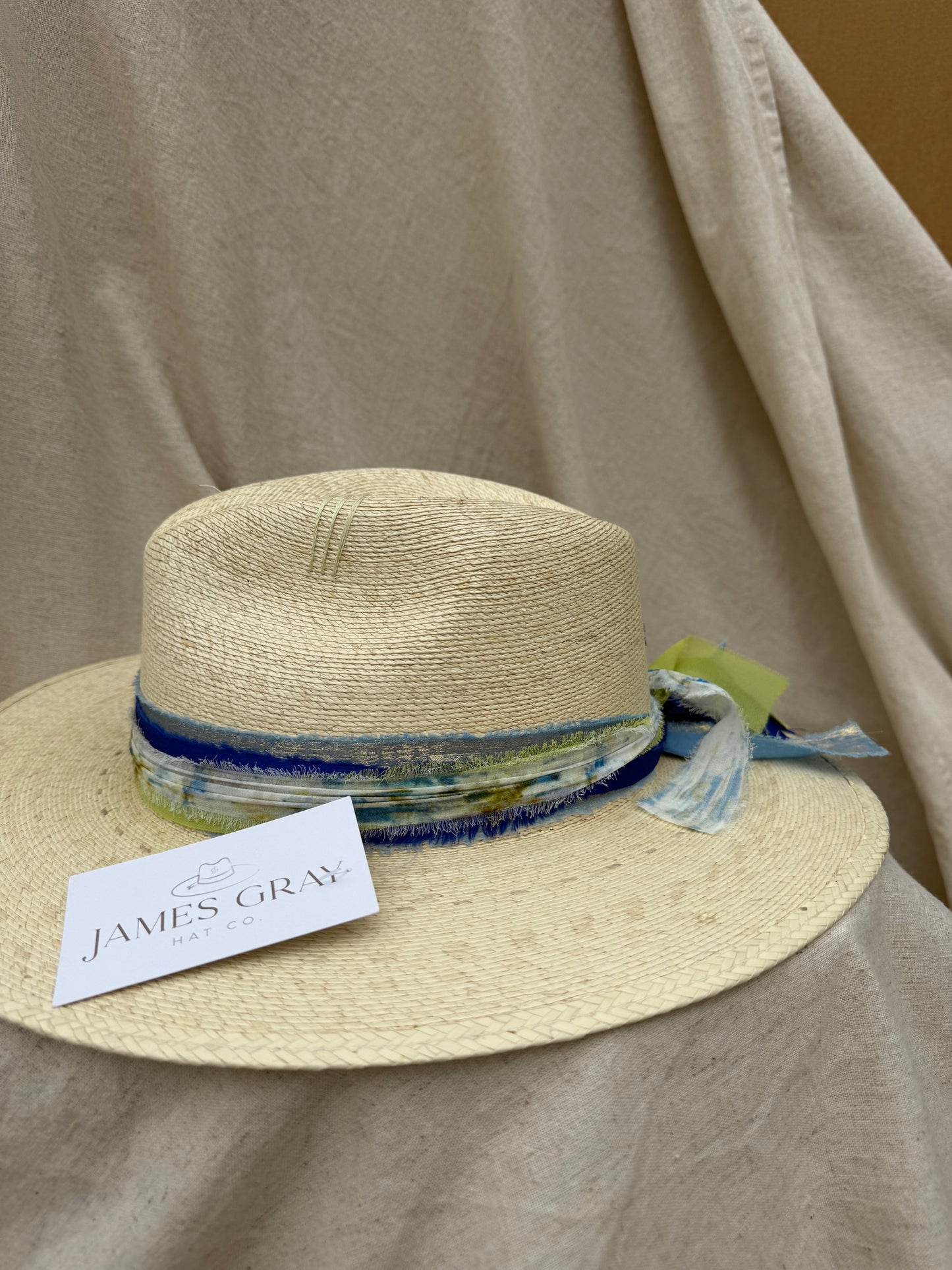 Ivory Signature with Blue Sailboat Embroidery