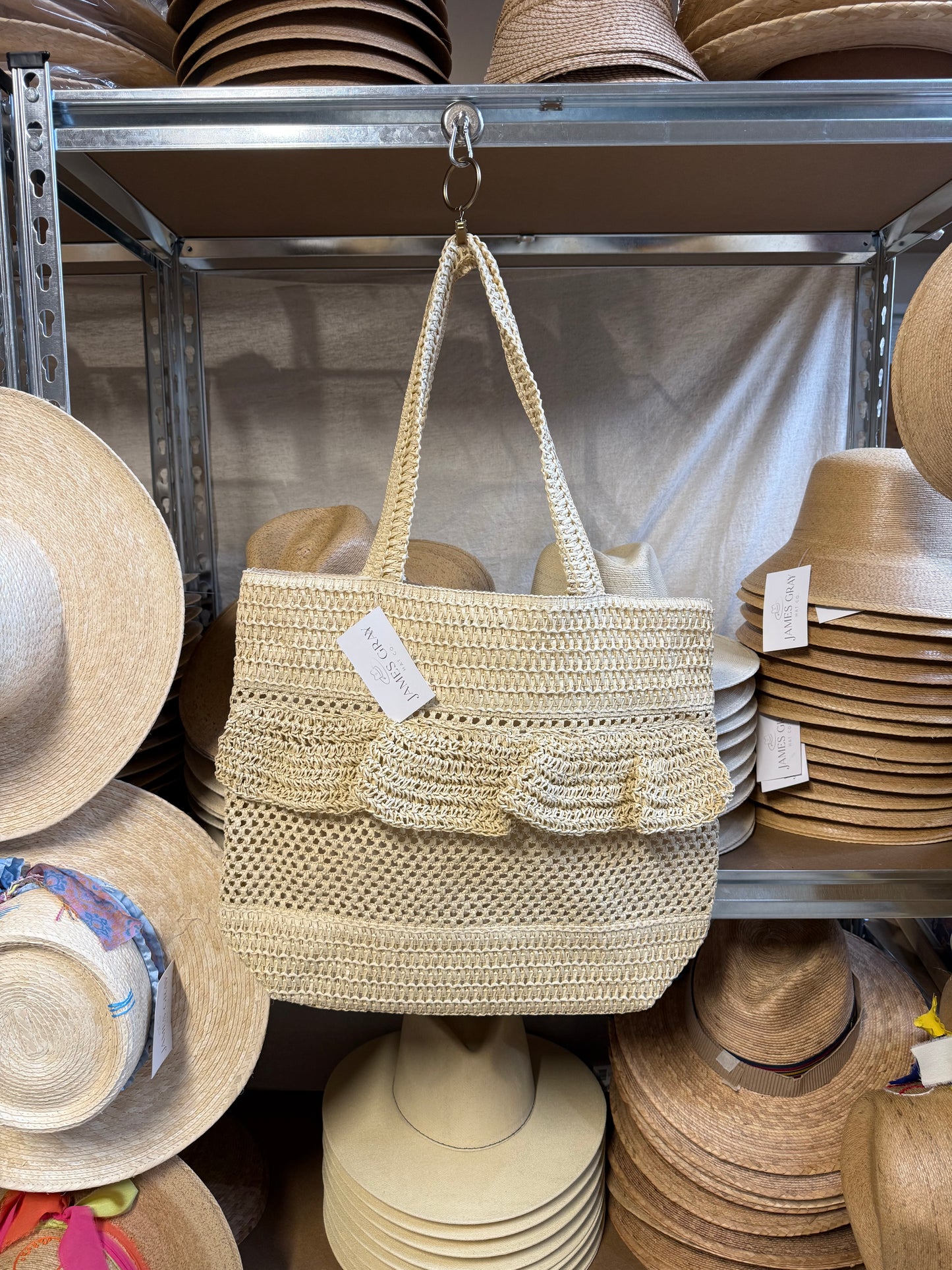 Ruffled Natural Tote