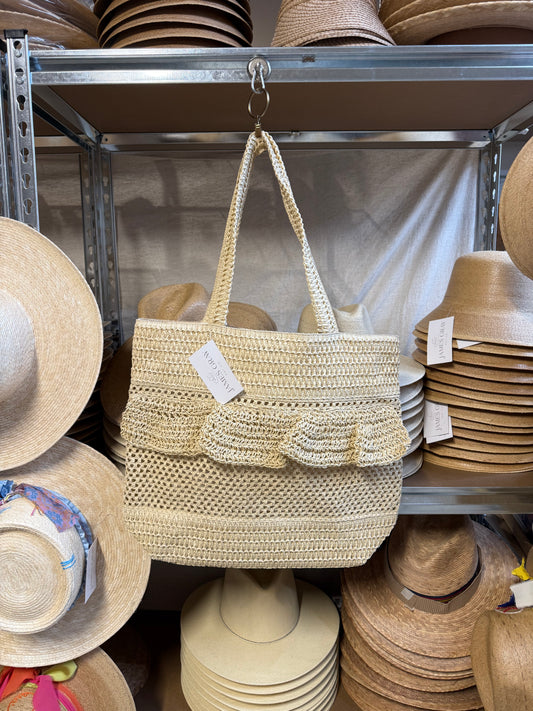 Ruffled Natural Tote