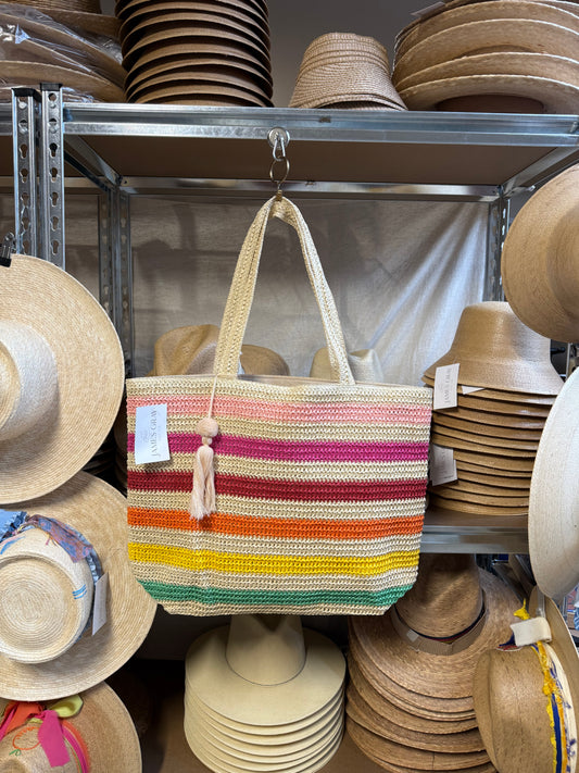 Multi Stripe Beach Tote