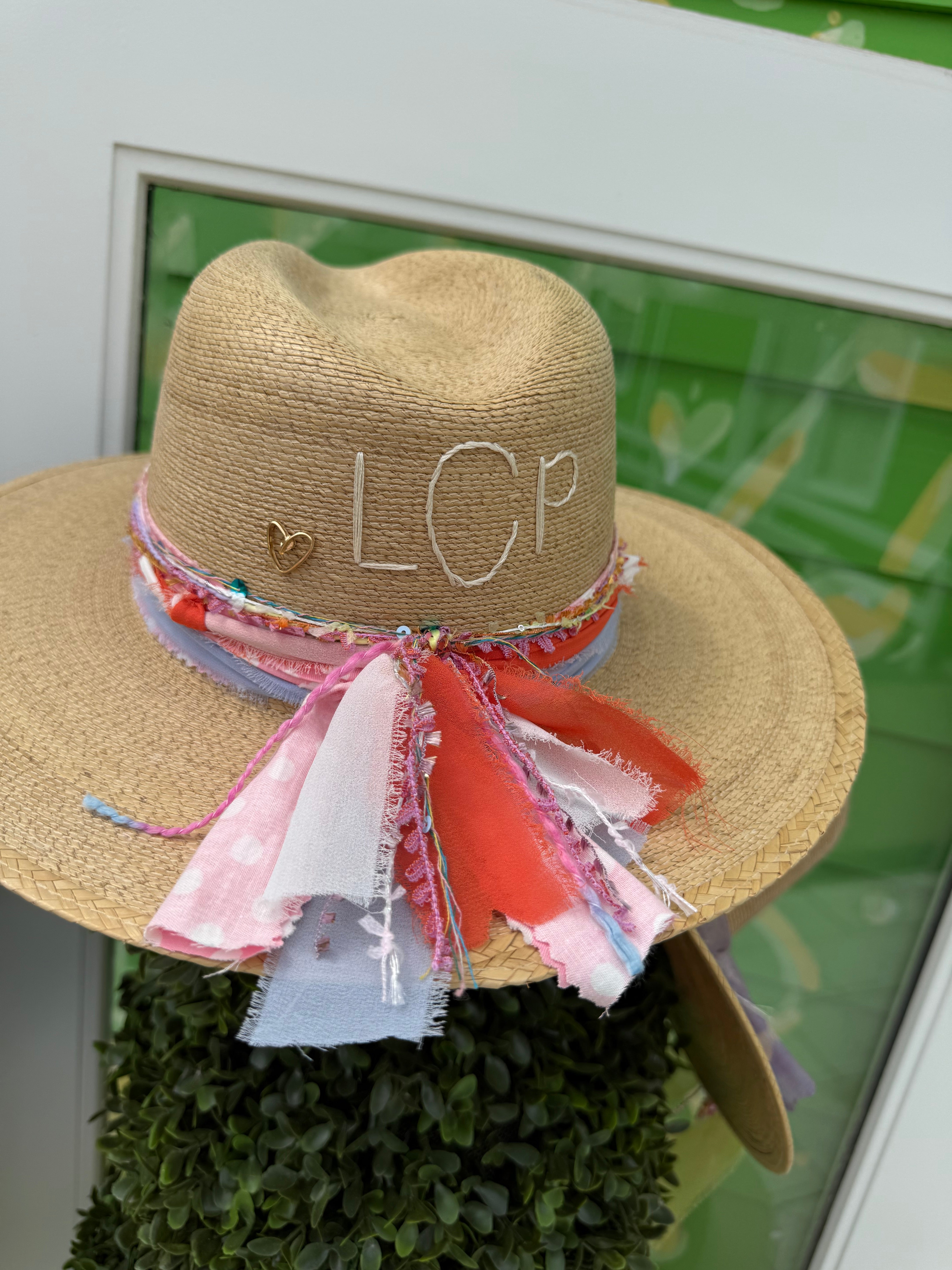 Large Embroidered Monogram Signature Hat